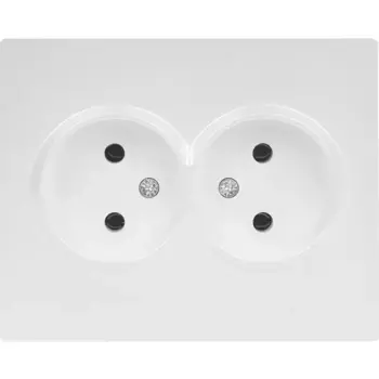 Розетка двойная Lezard Vesna без заземления цвет белый