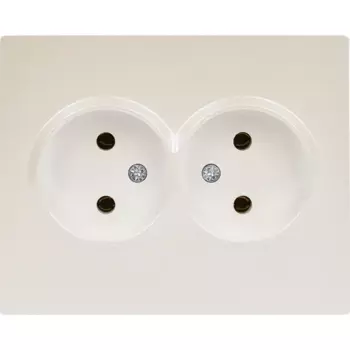 Розетка двойная Lezard Vesna без заземления цвет жемчужный белый перламутровый