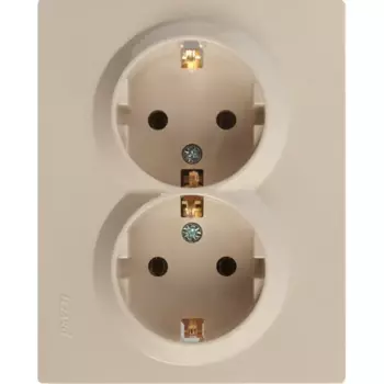 Розетка двойная Lezard Vesna с заземлением цвет кремовый