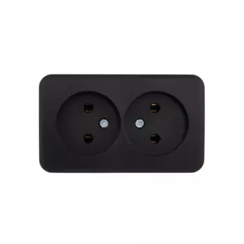 Розетка двойная накладная Lexman First без заземления цвет черный