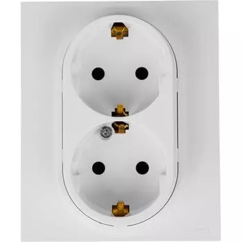 Розетка двойная с заземлением - Legrand Structura - без шторок в сборе 16А 250В винтовые зажимы - белый