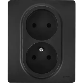 Розетка двойная без заземления - Lexman Lilian - без шторок в сборе 16А 250В винтовые зажимы - антрацит