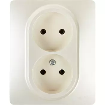 Розетка двойная без заземления - Lexman Lilian - без шторок в сборе 16А 250В винтовые зажимы - жемчуг