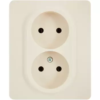 Розетка двойная без заземления - Lexman Lilian - без шторок в сборе 16А 250В винтовые зажимы - слоновая кость