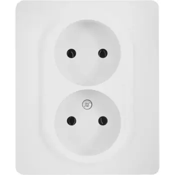 Розетка двойная без заземления - Lexman Lilian - без шторок в сборе 16А 250В винтовые зажимы - белый