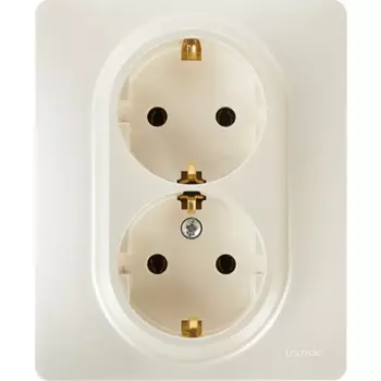 Розетка двойная с заземлением - Lexman Lilian - без шторок в сборе 16А 250В винтовые зажимы - жемчуг