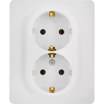 Розетка двойная с заземлением - Lexman Lilian - без шторок в сборе 16А 250В винтовые зажимы - белый