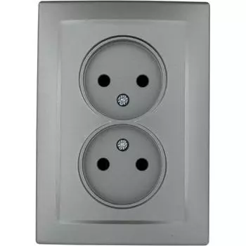 Розетка двойная встраиваемая Lexman Виктория без заземления, цвет шампань