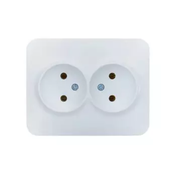 Розетка двойная встраиваемая Lezard Asti без заземления цвет белый