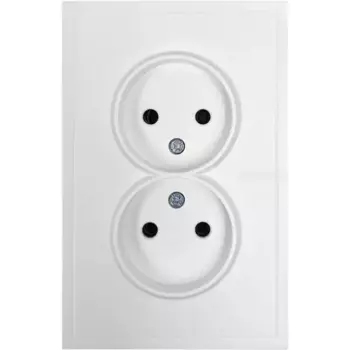 Розетка двойная встраиваемая Mirkl Grace без заземления цвет белый