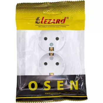 Розетка двойная встраиваемая Osen с заземлением цвет белый