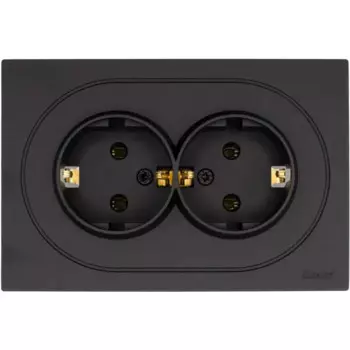 Розетка двойная встраиваемая Osen с заземлением цвет черный бархат