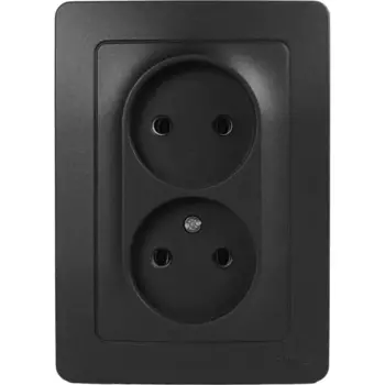 Розетка двойная встраиваемая Systeme Electric Blanca без заземления цвет антрацит