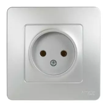Розетка встраиваемая Systeme Electric Blanca без заземления цвет алюминий