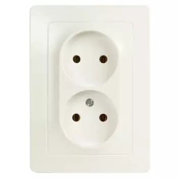 Розетка двойная встраиваемая Systeme Electric Blanca без заземления цвет белый