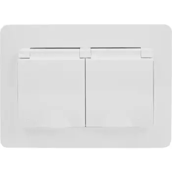 Розетка двойная встраиваемая Systeme Electric Blanca с крышкой 16 А IP44 цвет белый