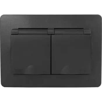 Розетка двойная встраиваемая Systeme Electric Blanca с заземлением IP44 цвет антрацит