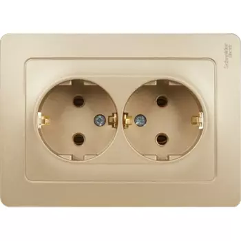 Розетка двойная встраиваемая Systeme Electric Blanca с заземлением 16 А IP20 цвет титановый