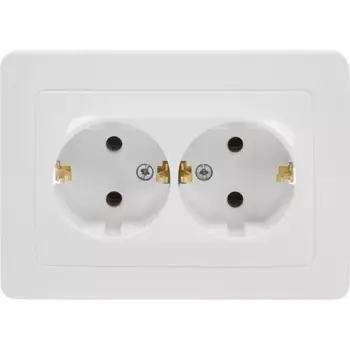 Розетка двойная встраиваемая Systeme Electric Blanca с заземлением 16 А IP20 цвет белый