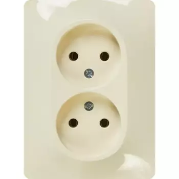 Розетка двойная встраиваемая Systeme Electric Glossa без заземления в сборе цвет бежевый