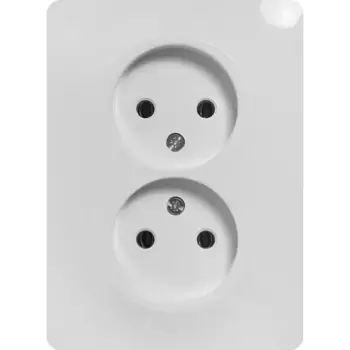 Розетка двойная встраиваемая Systeme Electric Glossa без заземления в сборе цвет белый