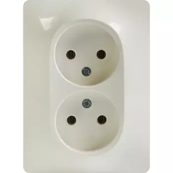 Розетка двойная встраиваемая Systeme Electric Glossa без заземления в сборе цвет молочный