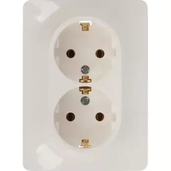 Розетка двойная встраиваемая Schneider Electric Glossa с заземлением цвет молочный