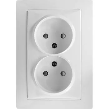 Розетка двойная встраиваемая Schneider Electric Unica без заземления, цвет белый