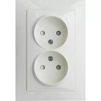 Розетка двойная встраиваемая Schneider Electric Unica без заземления, цвет бежевый