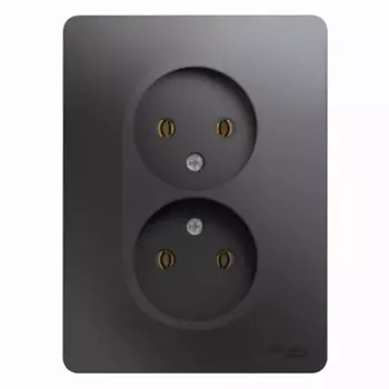 Розетка двойная встраиваемая Systeme Electric Glossa цвет графит
