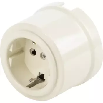 Розетка накладная Electraline с заземлением цвет слоновая кость