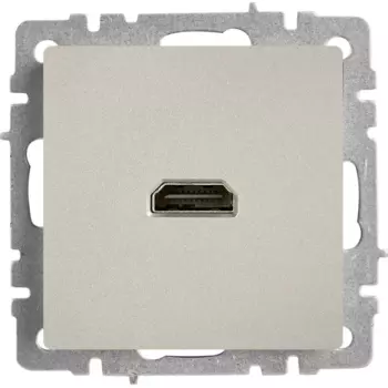 Розетка HDMI встраиваемая IEK Brite РHDMI-0-БрС цвет сталь