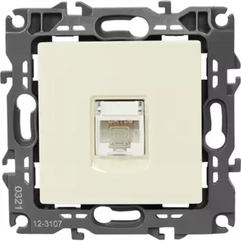Розетка интернет RJ45 встраиваемая Эра 12-3107-02 без заземлением цвет бежевый