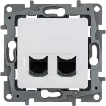 Розетка компьютерная двойная RJ45 категория 6 UTP - Legrand Etika - белый