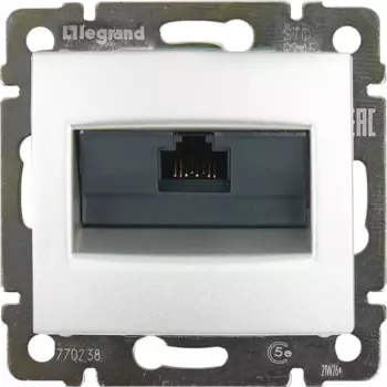 Розетка компьютерная Legrand Valena RJ45 Valena Cat.5e UTP, цвет алюминий