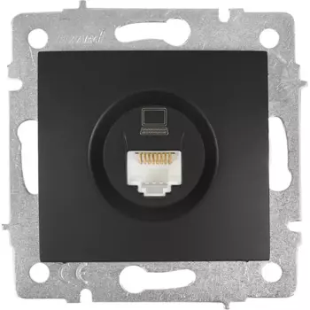 Розетка компьютерная Lezard Karina цвет черный бархат