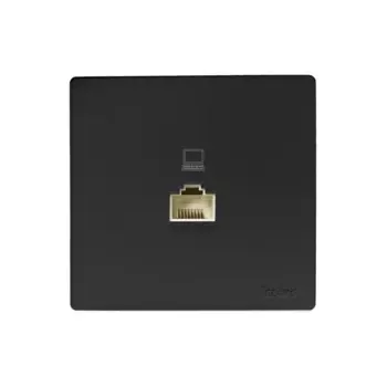 Розетка компьютерная Lezard Leto без заземления цвет черный бархат