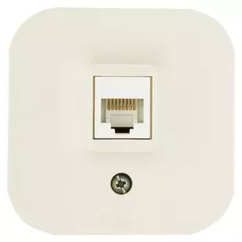 Розетка компьютерная RJ45 категория 5e UTP - Legrand Quteo - IP20 накладной монтаж - слоновая кость