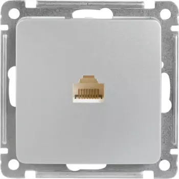 Розетка компьютерная встраиваемая Hegel РСК-400-06 цвет серебро