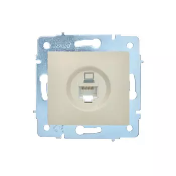 Розетка компьютерная встраиваемая Lezard Asti без заземления цвет кремовый