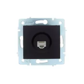 Розетка компьютерная встраиваемая Lezard Asti без заземления цвет черный бархат