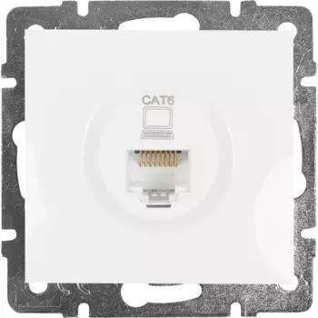 Розетка компьютерная встраиваемая Lezard Karina cat 6 цвет белый