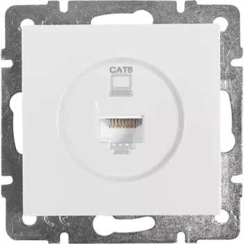 Розетка компьютерная встраиваемая Lezard Vesna cat 6 цвет белый