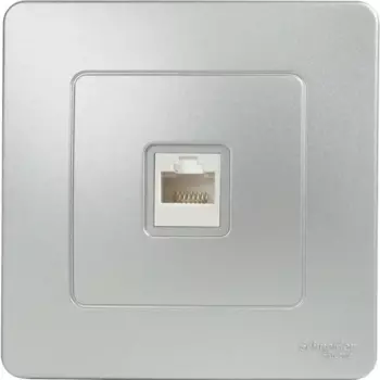 Розетка компьютерная встраиваемая Systeme Electric Blanca RJ45 UTP cat 5e цвет алюминий