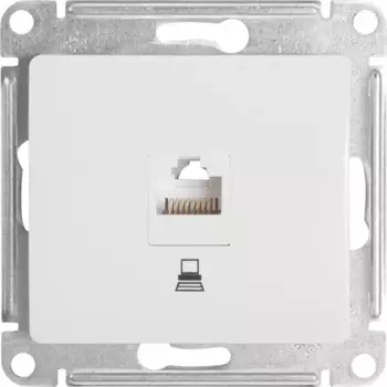 Розетка компьютерная встраиваемая Systeme Electric Glossa RJ45 cat 5E цвет молочный