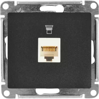 Розетка компьютерная встраиваемая Systeme Electric Glossa RJ45 UTP cat 5e цвет антрацит