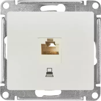 Розетка компьютерная встраиваемая Systeme Electric Glossa RJ45 UTP cat 5e цвет белый