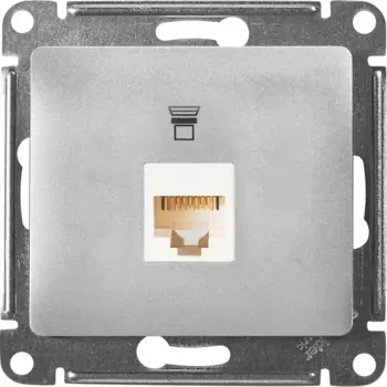 Розетка компьютерная встраиваемая Systeme Electric Glossa RJ45 UTP cat 5e цвет алюминий