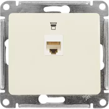 Розетка компьютерная встраиваемая Systeme Electric Glossa RJ45 UTP cat 5e цвет бежевый