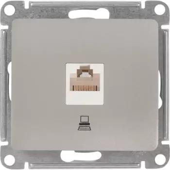 Розетка компьютерная встраиваемая Systeme Electric Glossa RJ45 cat 5E цвет платина